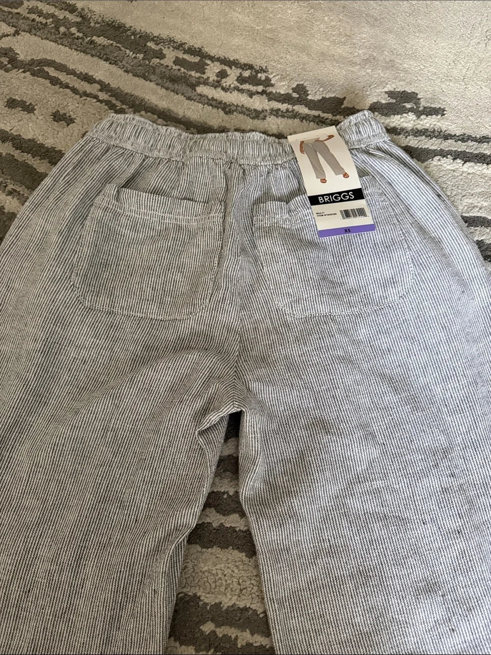 Briggs New York Women’s Light Gray Wide-Leg Drawstring Pants